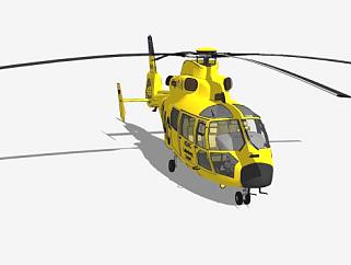 SA365海豚直升机SU模型下载_sketchup草图大师SKP模型