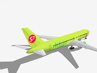 S7航空波音767客机SU模型下载_sketchup草图大师SKP模型