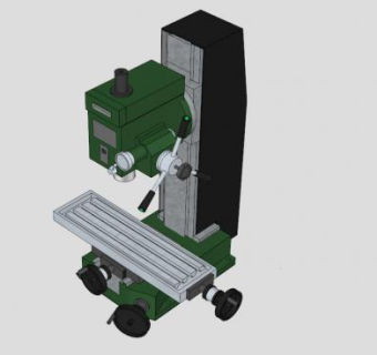 工业工具铣床SU模型下载_sketchup草图大师SKP模型