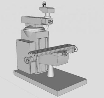 铣床工具设备SU模型下载_sketchup草图大师SKP模型