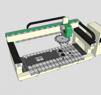 数控工业铣床设备SU模型下载_sketchup草图大师SKP模型