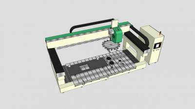 数控工业铣床设备SU模型下载_sketchup草图大师SKP模型