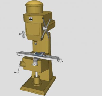 黄色磨机设备SU模型下载_sketchup草图大师SKP模型