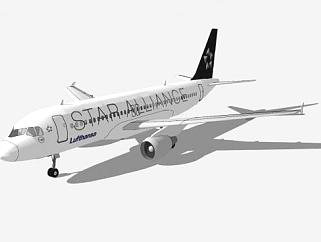 瑞士国际航空A320客机SU模型下载_sketchup草图大师SKP模型