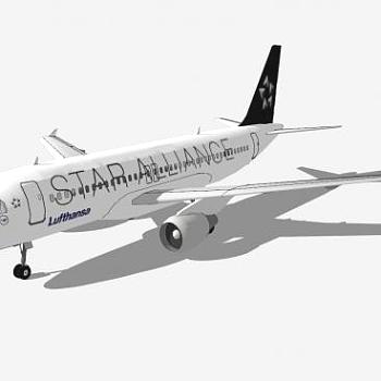 瑞士国际航空A320客机SU模型下载_sketchup草图大师SKP模型