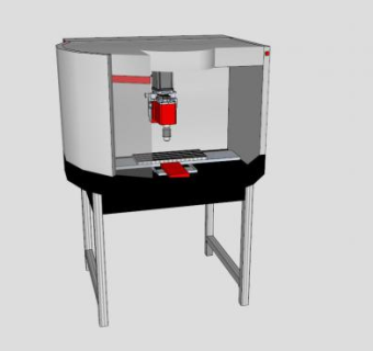 工业数控铣床设备SU模型下载_sketchup草图大师SKP模型