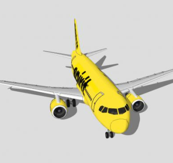 精神航空A319客机SU模型下载_sketchup草图大师SKP模型
