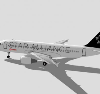 汉莎航空A320客机SU模型下载_sketchup草图大师SKP模型