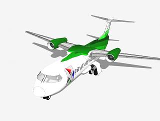 喷气式支线客机SU模型下载_sketchup草图大师SKP模型