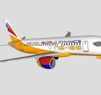 双发喷气客机SU模型下载_sketchup草图大师SKP模型