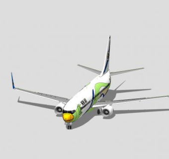 泰国鸟航波音737客机SU模型下载_sketchup草图大师SKP模型