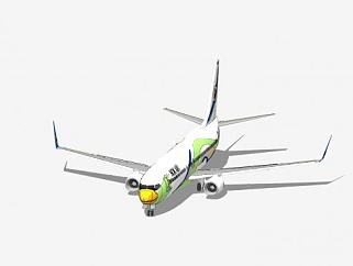泰国鸟航波音737客机SU模型下载_sketchup草图大师SKP模型