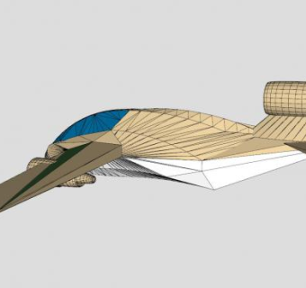 喷气后掠翼飞机SU模型下载_sketchup草图大师SKP模型