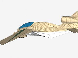 喷气后掠翼飞机SU模型下载_sketchup草图大师SKP模型