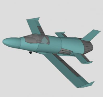 简易平直翼飞机SU模型下载_sketchup草图大师SKP模型