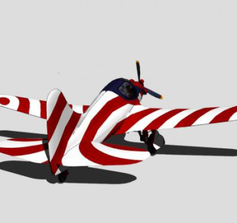 涡桨特技飞机SU模型下载_sketchup草图大师SKP模型