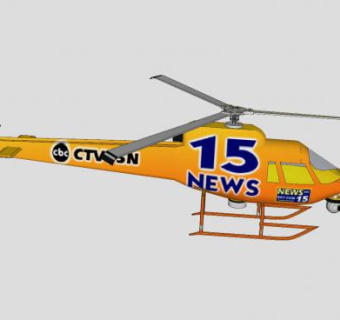 航拍直升机SU模型下载_sketchup草图大师SKP模型