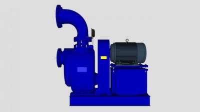 蓝色工业泵磨床SU模型下载_sketchup草图大师SKP模型