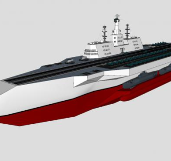 核动力航空母舰SU模型下载_sketchup草图大师SKP模型