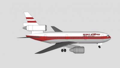 印度航空DC-10客机SU模型下载_sketchup草图大师SKP模型