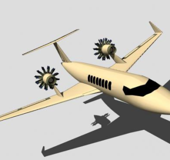 商务喷射飞机SU模型下载_sketchup草图大师SKP模型
