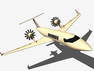 商务喷射飞机SU模型下载_sketchup草图大师SKP模型