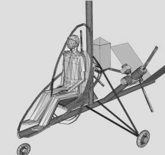 旋翼机骨架SU模型下载_sketchup草图大师SKP模型