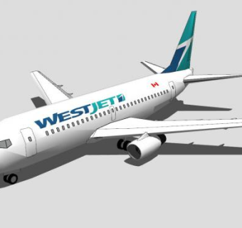 西捷航空波音737客机SU模型下载_sketchup草图大师SKP模型