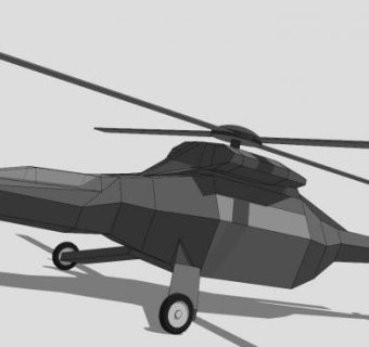 隐形直升机SU模型下载_sketchup草图大师SKP模型