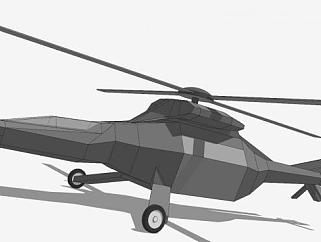 <em>隐形</em>直升机SU模型下载_sketchup草图大师SKP模型