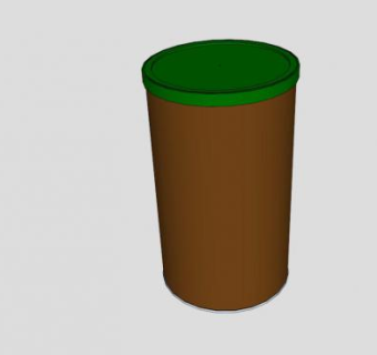 棕色咖啡铁罐SU模型下载_sketchup草图大师SKP模型