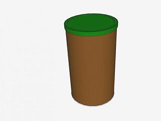 棕色咖啡铁罐SU模型下载_sketchup草图大师SKP模型
