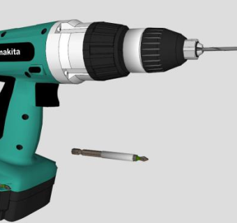 无绳钻手电钻工具SU模型下载_sketchup草图大师SKP模型