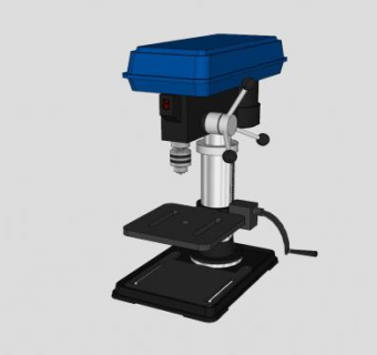 支柱钻床SU模型下载_sketchup草图大师SKP模型