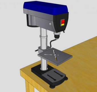 利奥比钻床SU模型下载_sketchup草图大师SKP模型