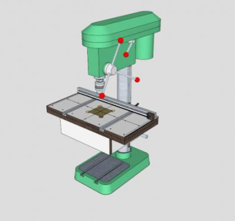 钻床台及围栏系统SU模型下载_sketchup草图大师SKP模型