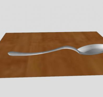 不锈钢弯柄汤匙SU模型下载_sketchup草图大师SKP模型
