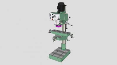 工业铣床钻头SU模型下载_sketchup草图大师SKP模型