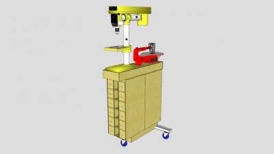 钻床和卷筒锯架SU模型下载_sketchup草图大师SKP模型