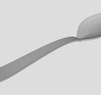 弯柄餐桌匙SU模型下载_sketchup草图大师SKP模型