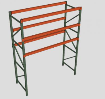 湾仓库货架SU模型下载_sketchup草图大师SKP模型