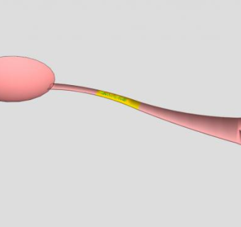 心形镂空柄粉色汤匙SU模型下载_sketchup草图大师SKP模型