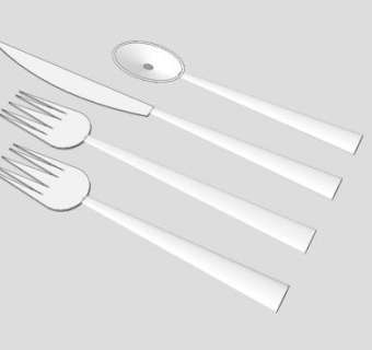 西餐镀银餐具SU模型下载_sketchup草图大师SKP模型