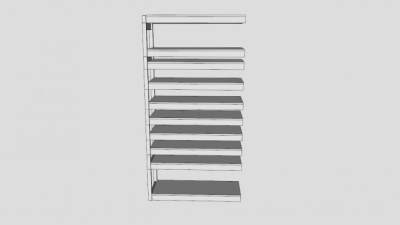 白色仓库货架SU模型下载_sketchup草图大师SKP模型