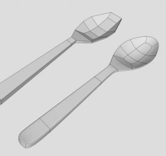 双圆底汤匙SU模型下载_sketchup草图大师SKP模型