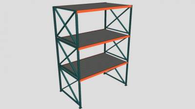 工业工具仓库货架SU模型下载_sketchup草图大师SKP模型