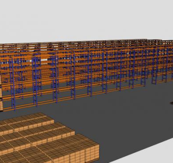 物流仓库货柜SU模型下载_sketchup草图大师SKP模型