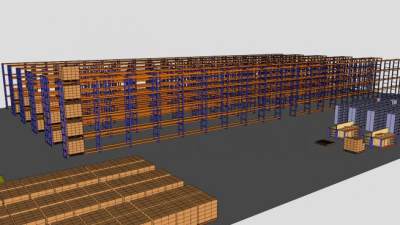 物流仓库货柜SU模型下载_sketchup草图大师SKP模型