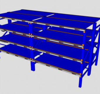 工业金属仓库货架SU模型下载_sketchup草图大师SKP模型