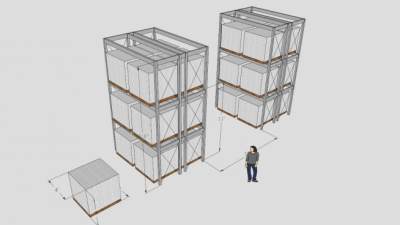 仓库托盘架SU模型下载_sketchup草图大师SKP模型